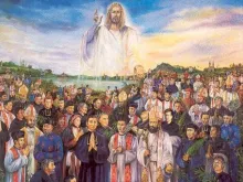 This work of art was displayed at St. Peter's on the occasion of the Vatican's Celebration of the Canonization of 117 Vietnamese Martyrs on July 19, 1988.