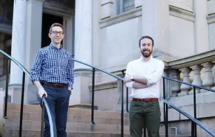 John Emmet Clarke, editor-in-chief of Cluny Media, and Scott W. Thompson, chief operating and financial officer of the Catholic publishing house. Courtesy of Cluny Media