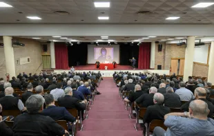 Pope Francis meets with priests of the Diocese of Rome at the Salesian Pontifical University on June 11, 2024. Credit: Vatican Media