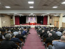 Pope Francis meets with priests of the Diocese of Rome at the Salesian Pontifical University on June 11, 2024.