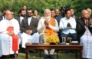 Indian Prime Minister Narendra Modi hosts a Christmas gathering with Christian leaders, including Cardinal Oswald Gracias of Mumbai and Delhi Archbishop Anil Couto, at his residence in New Delhi on Dec. 25, 2023. Credit: Prime Minister of India’s office