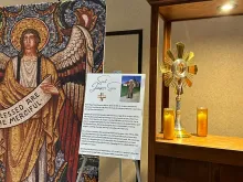 A relic of St. Junípero Serra at the Reliquary Chapel at the 2024 National Eucharistic Congress in Indianapolis.