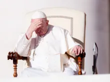 Pope Francis prays on St. Peter's Square, Oct. 5, 2022