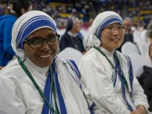 Missionaries of Charity came to greet Pope Francis during his trip to Ulaanbaatar, Mongolia Sept. 1-4.