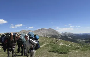 Incoming students at Wyoming Catholic College in Lander, Wyoming, are required to take a three-week wilderness trek that challenges them both body and soul. Credit: Photo courtesy of Aeja DeKuiper