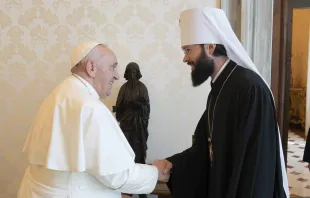 Pope Francis meets with Metropolitan Anthony of Volokolamsk at the Vatican on Aug. 5, 2022. Credit: Vatican Media