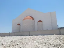 Ongoing construction work on St. Charbel Maronite Church in Doha, Qatar, in April 2024.