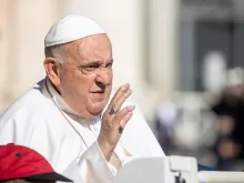 Pope Francis greets pilgrims at his general audience in St. Peter's Square at the Vatican, Wednesday, June 26, 2024.