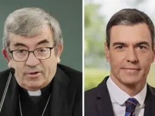 Archbishop Luis Argüello and Spanish Prime Minister Pedro Sánchez.