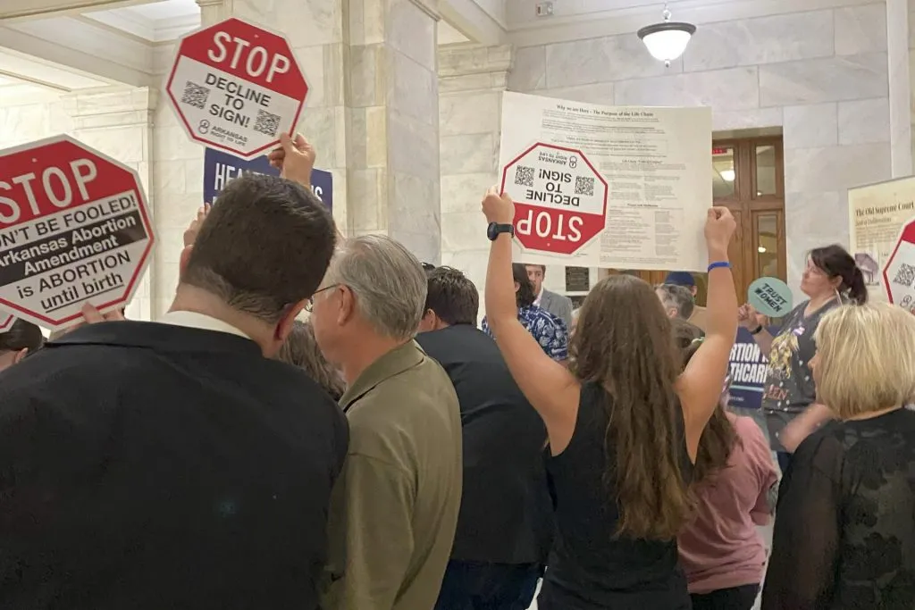 Pro-lifers were present at the Arkansas capitol on July 5, 2024, when a pro-abortion group submitted its petitions for a ballot measure that proposes an amendment that would enshrine abortion as a right in the state constitution for the first half of a pregnancy.?w=200&h=150