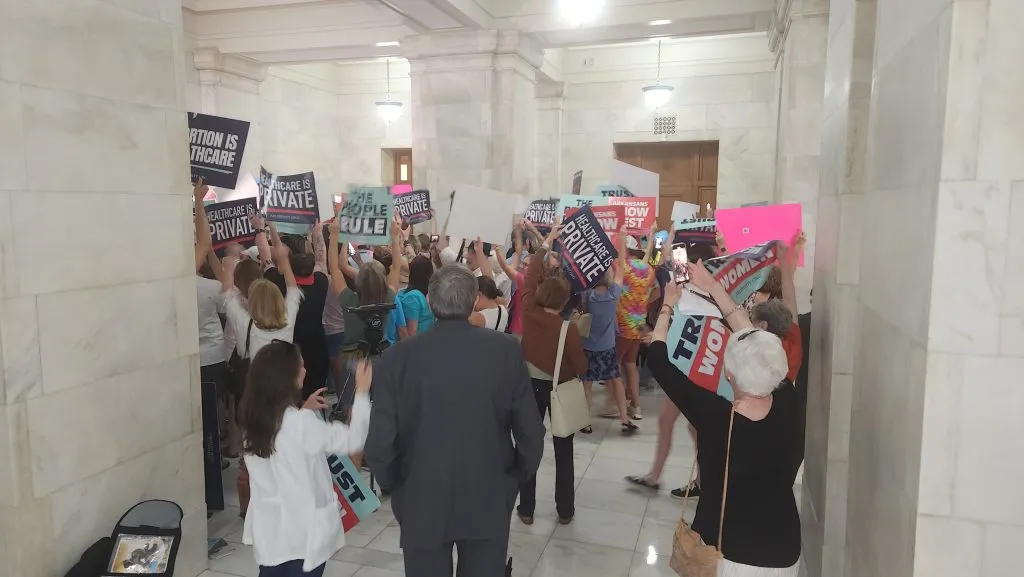 Abortion supporters celebrate as petitions for the abortion amendment arrive at the Arkansas Capitol Building on July 5, 2024. On Wednesday, July 10, Arkansas Secretary of State John Thurston rejected a pro-abortion group’s request to add a far-reaching abortion amendment proposal to the November 2024 ballot.?w=200&h=150