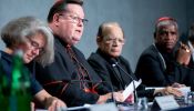 Cardinal Gerald Lacroix of Quebec speaks at a press briefing on the synod at the Holy See press office, Oct. 9, 2018.