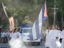 A Sacred Heart of Jesus Parish procession honoring the patroness of Cuba on Sept. 7, 2023.