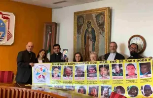 Bishop Francisco Javier Acero with the mothers of the disappeared and priests. Credit: Photo courtesy of Bishop Acero