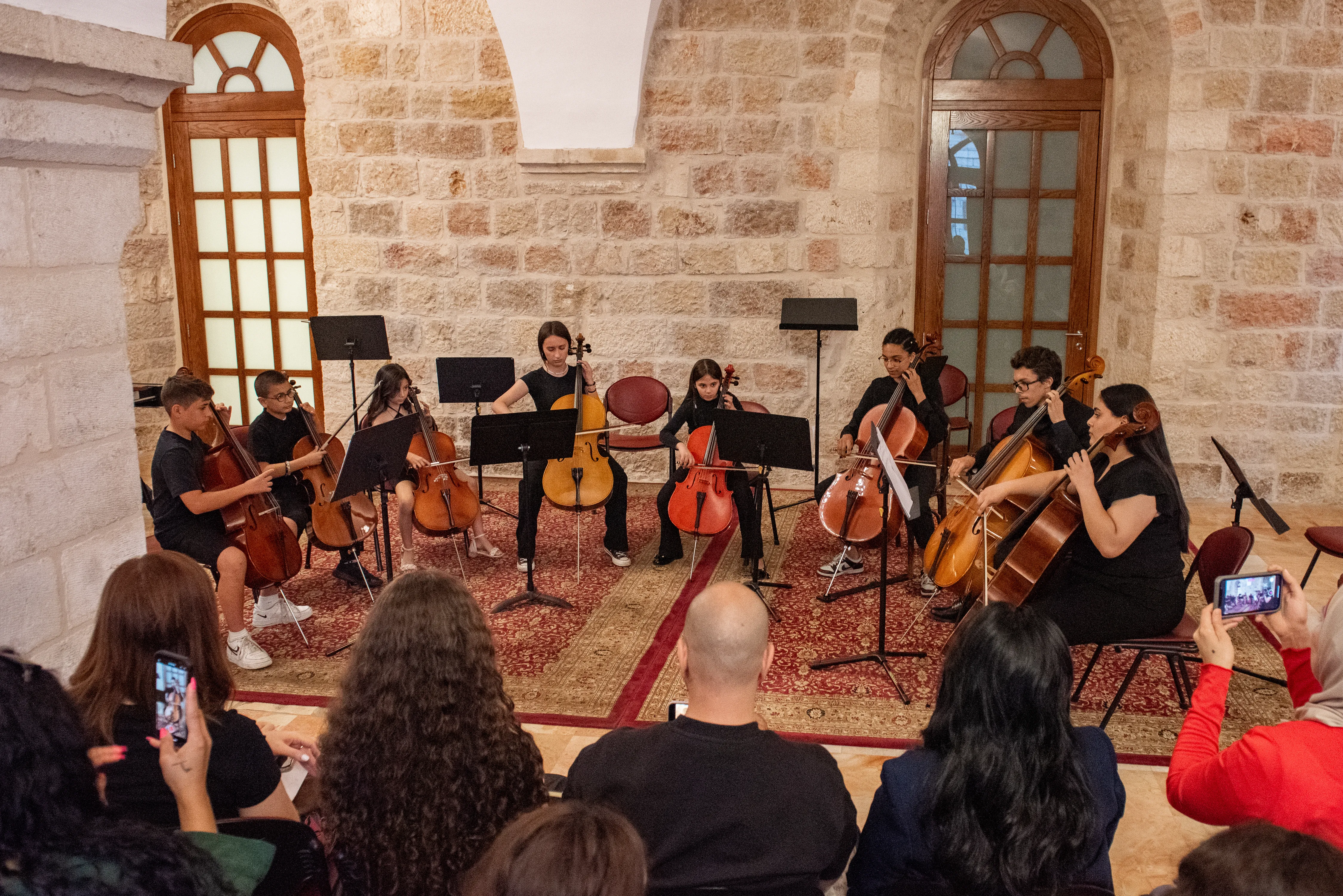 A group of cello students from the Magnificat Institute of Jerusalem performs on May 30, 2024. Today, the Magnificat Institute welcomes over 200 students each year (as young as 5 years old) and relies on the collaboration of 25 teachers. It has a choir (which also serves the liturgies of the Custody of the Holy Land) and several orchestras.?w=200&h=150