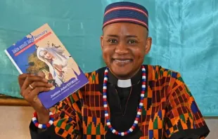 Father Justine Dyikuk at the June 1, 2024, launch of his book “Me and my Rosary” in Glasgow, Scotland. Credit: Photo courtesy of Father Justine Dyikuk