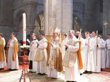 Easter Vigil at the Cistercian Abbey of Heiligenkreuz (Holy Cross) in Austria.