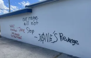 Vandalism at a Heartbeat of Miami pregnancy center in Hialeah, Florida, July 3, 2022. Credit: Heartbeat of Miami