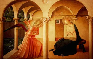 The Annunciation by Fra Angelico (public domain) via Wikimedia Commons. null