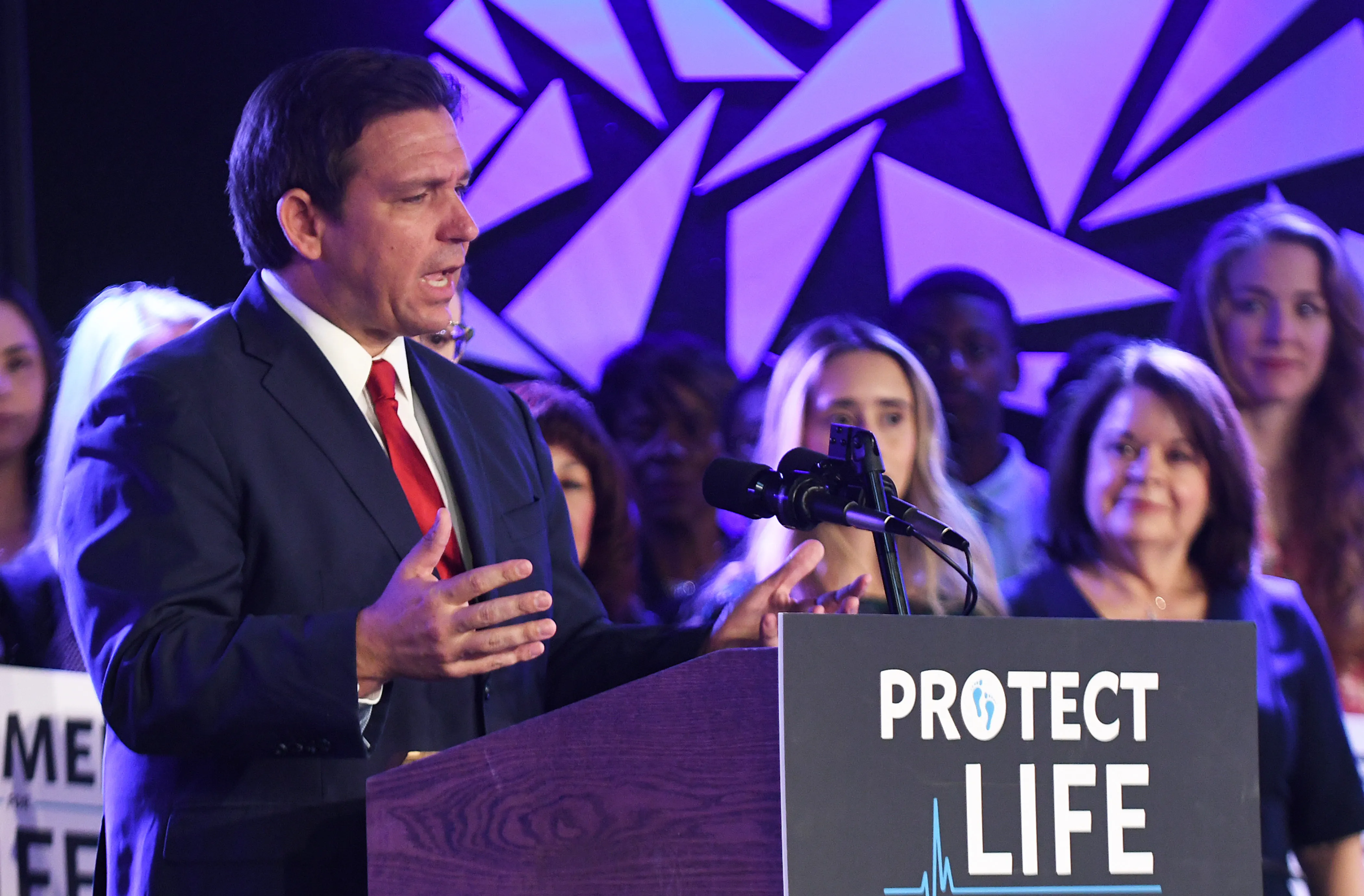 Gov. Ron DeSantis speaks to pro-life supporters before signing a law restricting abortion in Florida.?w=200&h=150