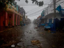 An empty street as Hurricane Beryl hit Kingston, Jamaica, on July 3, 2024. Beryl caused widespread damage in several island nations as it crossed the Caribbean and then hit the city of Houston.