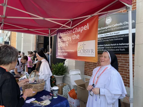 Sister Dominica, a Dominican Sister of Mary, Mother of the Eucharist, told CNA on Saturday that they had received at least 2,000 prayer requests since the beginning of the National Eucharistic Congress. Credit: Zelda Caldwell/CNA