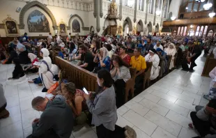 Throughout the week, the perpetual adoration chapel at the National Eucharistic Congress in Indianapolis has been full to overflowing. Credit: Jeffrey Bruno