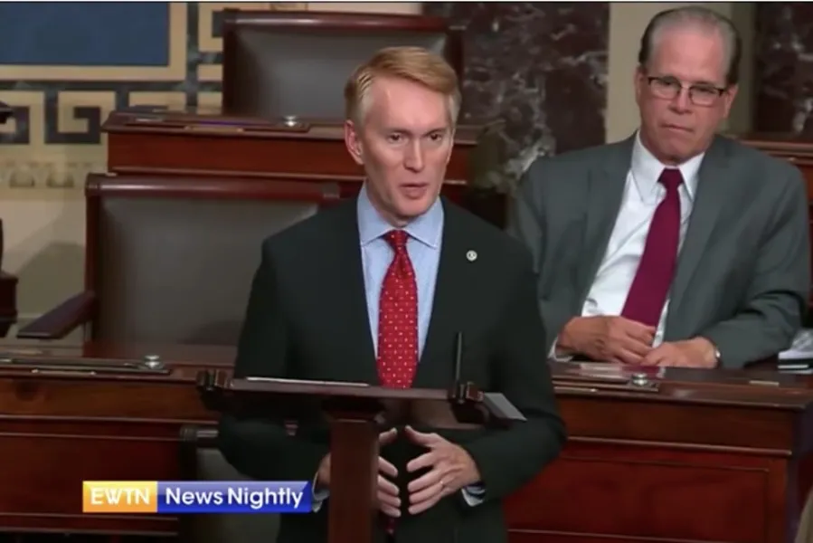 Sen. James Lankford, R-Oklahoma, speaks on the Senate floor in favor of his pro-life amendment.?w=200&h=150