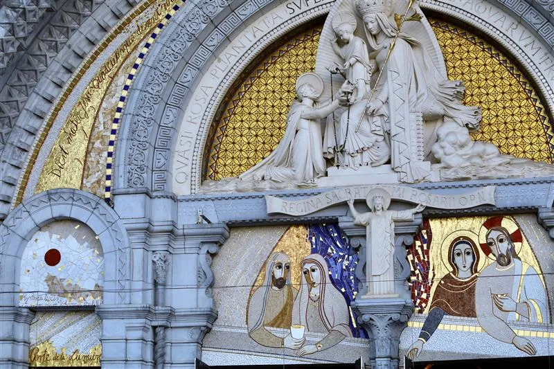 Mosaics by alleged abuser Father Marko Rupnik are displayed at the shrine in Lourdes, France.?w=200&h=150