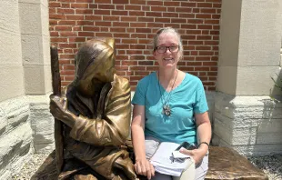 Christina Wheatley, a cancer survivor, in front of St. John the Evangelist Catholic Church in Indianapolis, where a welcome Mass was held July 16, 2024, to kick off the National Eucharistic Congress. Credit: Zelda Caldwell/CNA