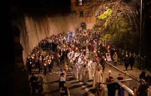 Procession from Saint-Jean Cathedral to Fourvière Basilica in Lyon, France, on Dec. 8, 2022. Credit: Diocèse de Lyon