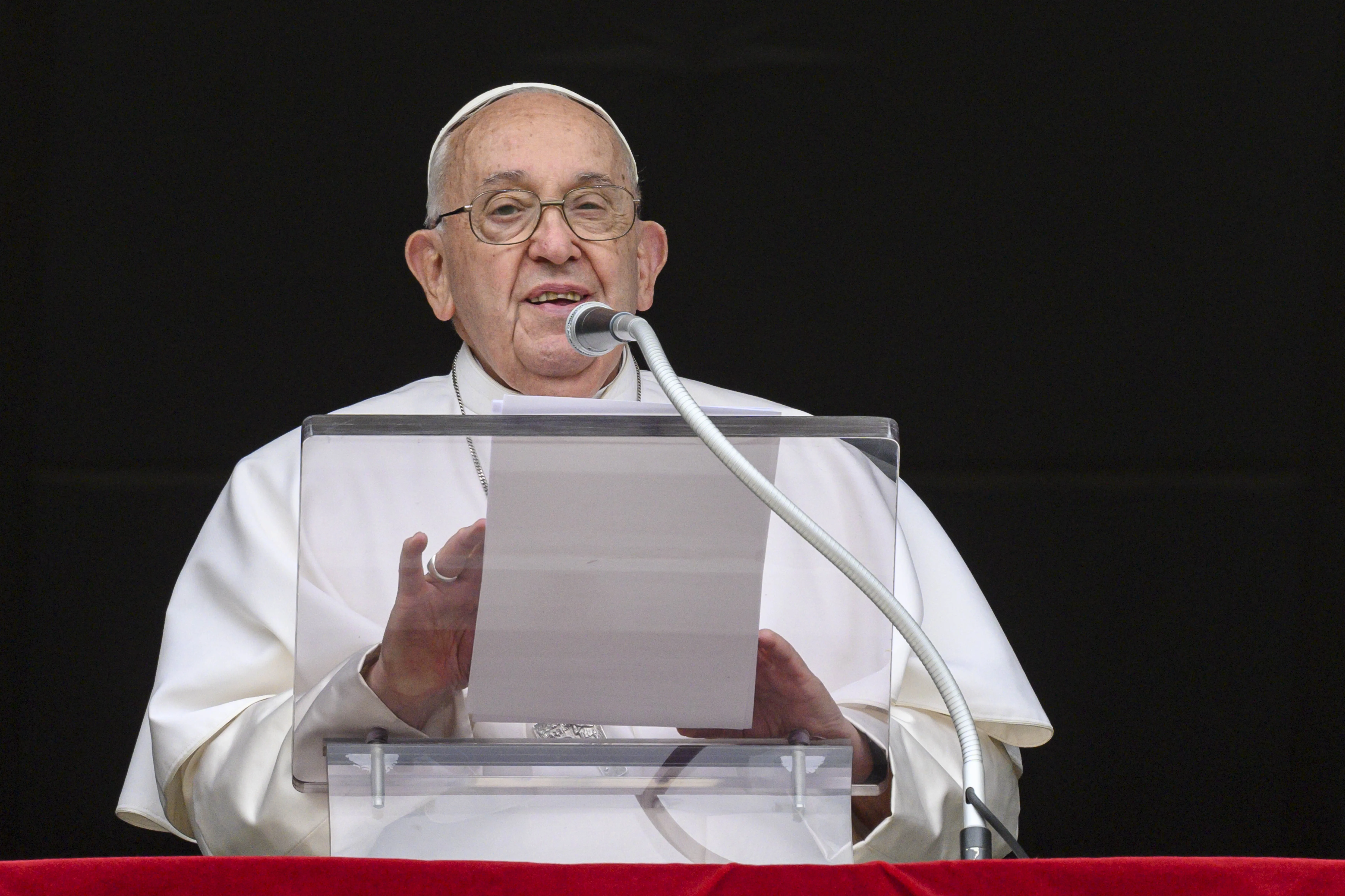 Pope Francis delivers a message to pilgrims gathered in St. Peter’s Square for his Sunday Angelus on June 23, 2024, at the Vatican.?w=200&h=150