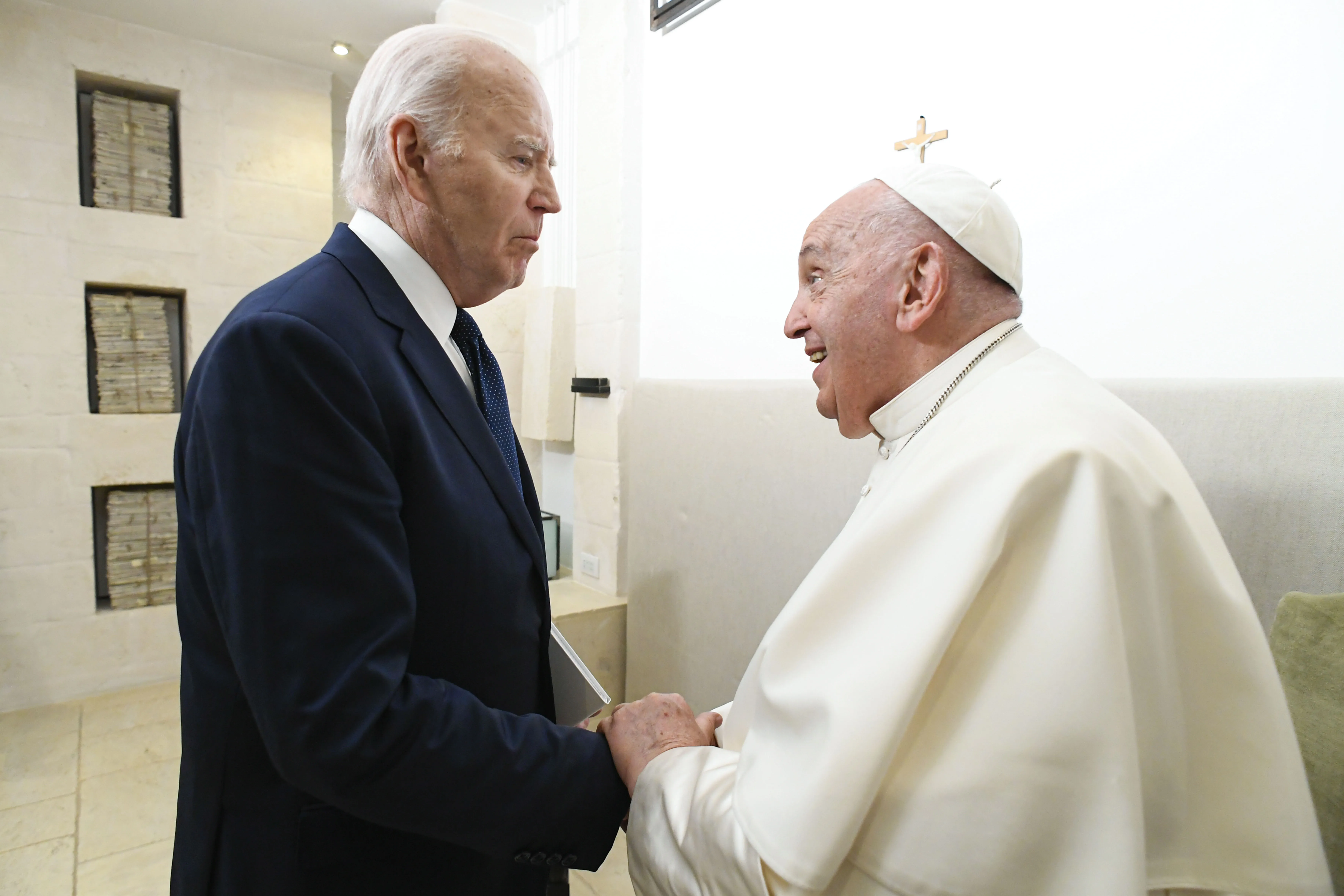 Pope Francis meets with U.S. President Joe Biden on Friday, June 14, 2024, after a session at the G7 summit, which is being held June 13–15 in the southern Italian region of Puglia.?w=200&h=150