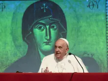 Pope Francis speaks to priests of the Diocese of Rome at the Pontifical Salesian University on June 11, 2024.