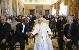 Pope Francis meets with priests of the Sacred Heart of Jesus (Dehonians) on June 27, 2024, at the Vatican. Credit: Vatican Media