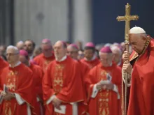 Pope Francis presides over Mass in St. Peter’s Basilica on the solemnity of Sts. Peter and Paul, June 29, 2024.