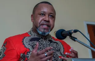 Malawi Vice President Saulos Chilima speaks at a press conference at his private residence in Lilongwe on Feb. 5, 2020. Credit: AMOS GUMULIRA/AFP via Getty Images