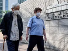 Cardinal Joseph Zen, one of Asia's highest-ranking Catholic clerics, arrives at a court for his trial in Hong Kong on Sept. 26, 2022.