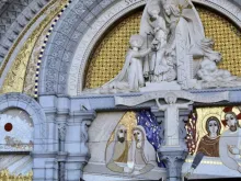 Mosaics by alleged abuser Father Marko Rupnik are displayed at the shrine in Lourdes, France.