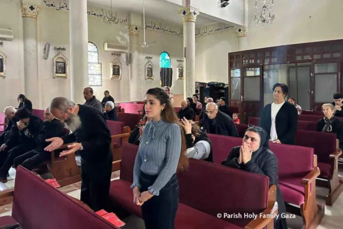 Celebration of Mass at Holy Family Parish in Gaza.